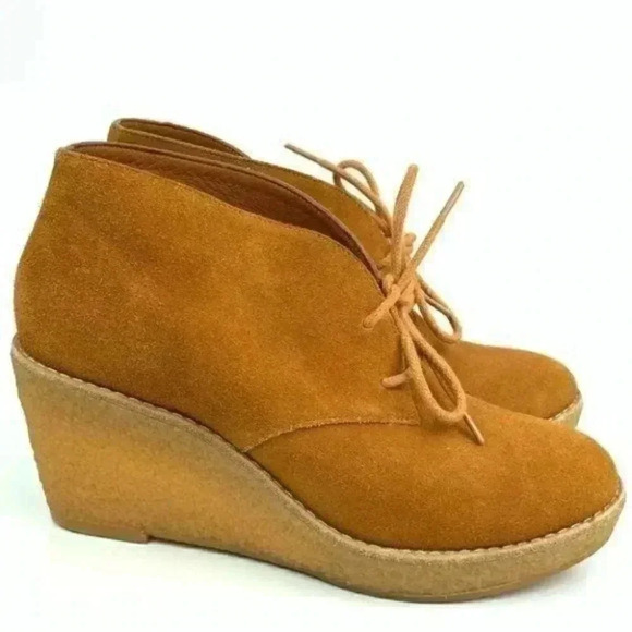Cole Haan boots size 5 suede wedge ankle booties - Picture 1 of 8